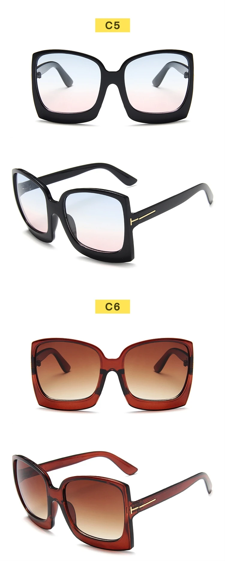 Luxury Over Size Female Shades Sunglasses Womens Pc Big Frame Sun