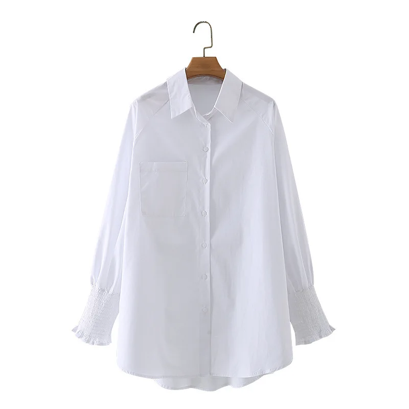

R40903S new arrival women's clothing fashion loose plain long sleeve blouses, As picture