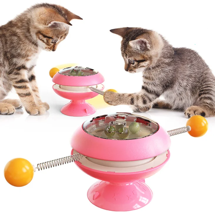

Wholesale Cat Toy 2021 Funny Turntable Cat Teaser Toy Wand Catnip Pet Interactive Cat Toys, Colorful