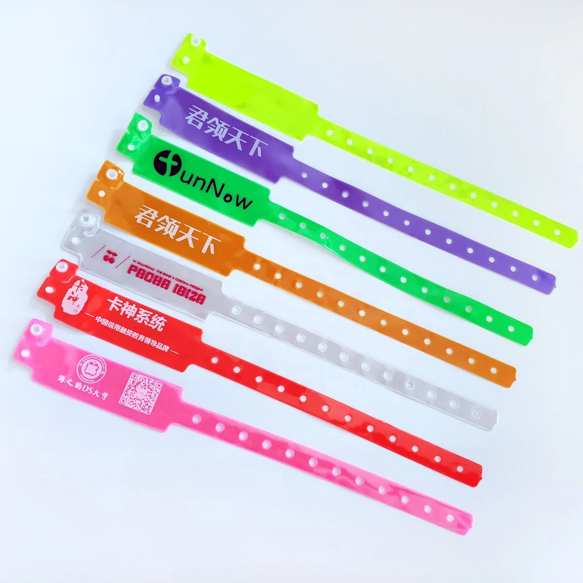 

Events & Party Bracelet Neon Color Custom Lock ID Plastic Vinyl Wristbands, Red,yellow,blue,green,purple etc.