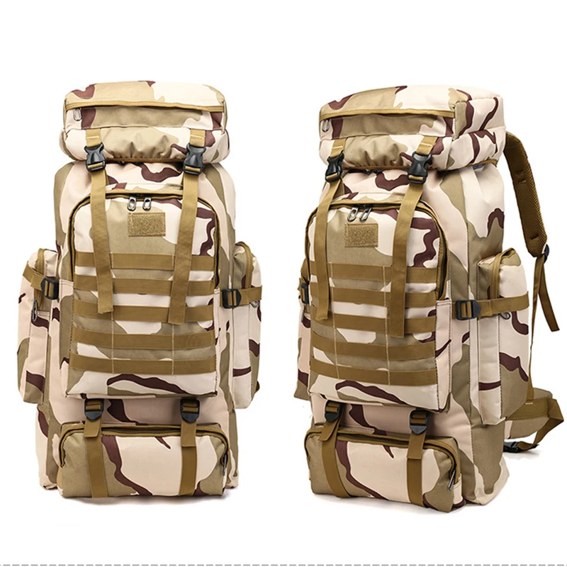 

Military Camo Water-repellent Outdoor 80L Large Capacity Military backpack Tactical backpack Mountaineering Bag Camping Hiking, Multi colors