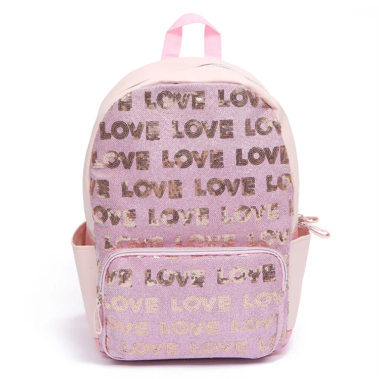 

Colorfully Cute College School bag Teenager Girls Gradient Colours Laptop Backpack Bagpack with sequins letter