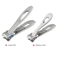 

Large Size and Medium Size Stainless Steel Heavy Duty Wide Jaw Nail Clipper set for Thick or Tough Nails for Adults and Seniors