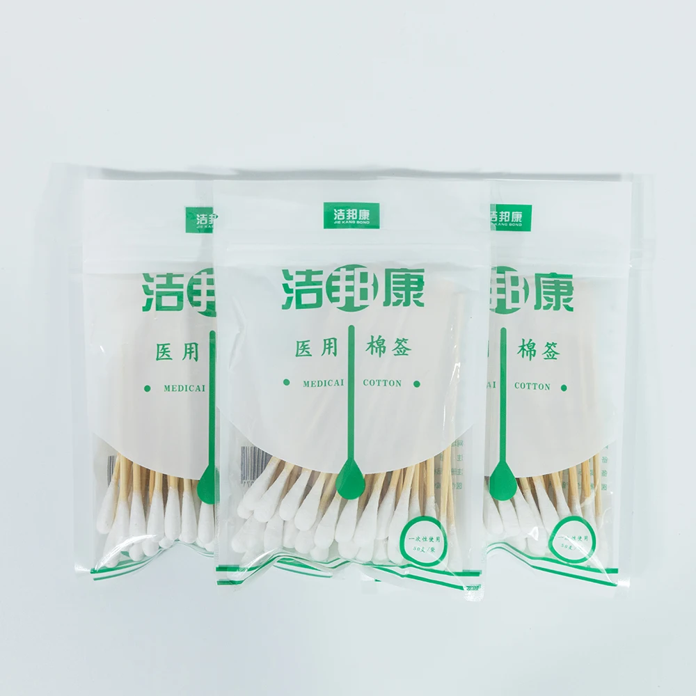 

Manufacturer Price Custom Wound Disinfection Bamboo Tips Ear Cleaners Cheap Buds Cotton Swab, Bamboo stick+white cotton