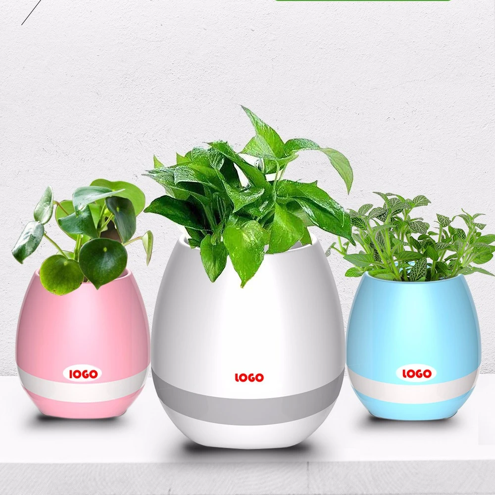 Classical Shenzhen Manufacturer Gift Market PremiumUnique Planting Flowerpot LED Light BT Speaker.