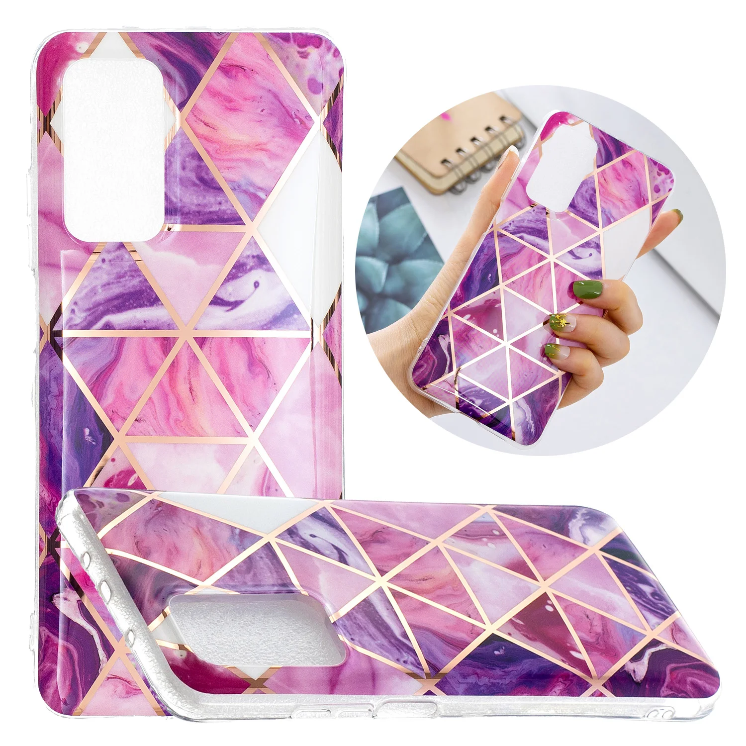 

Plating Geometric Marble Case For xiaomi 10t lite Luxury Fashion IMD Cover for xiaomi 10t pro, 12 colors