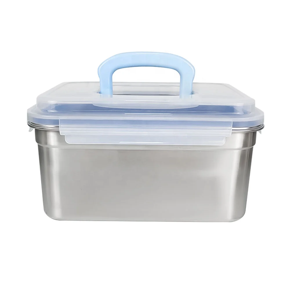 

6L 7.5L Extra Large stainless steel Food Storage Containers with Air-tight Lid Largest stainless steel Container set, Siliver