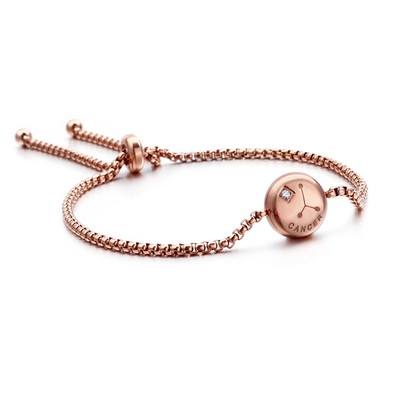 

New Design Custom Stainless Steel Astrology Link Zodiac Signs Bracelet