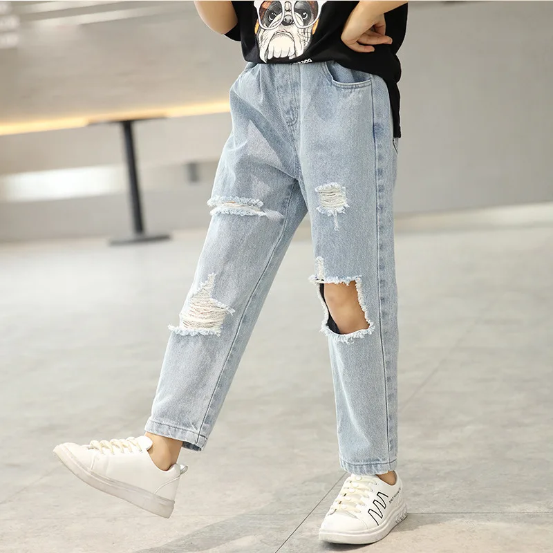 

Children's Wear Children's Pants 2021 New Spring Autumn Stretch Jeans Girl Pants Korean Version Of Trousers, Picture colors