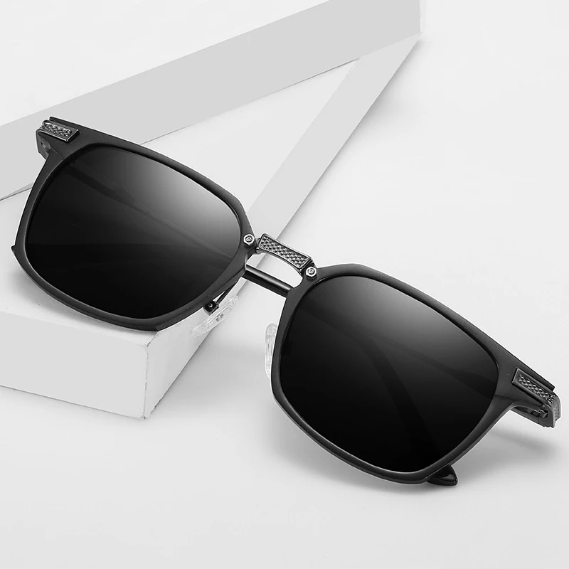 

U-Top aluminum magnesium spring TAC polarizing men's square-framed sunglasses
