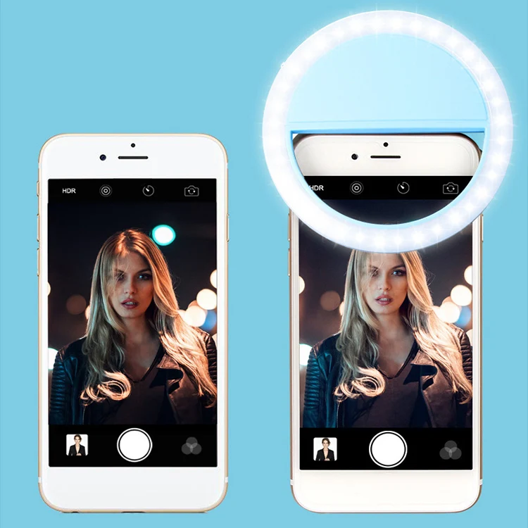 

Portable rechargeable mobile phone Led ring live beauty filling lamp selfie security wireless charging fill light for smartphone, Black/white/pink/blue