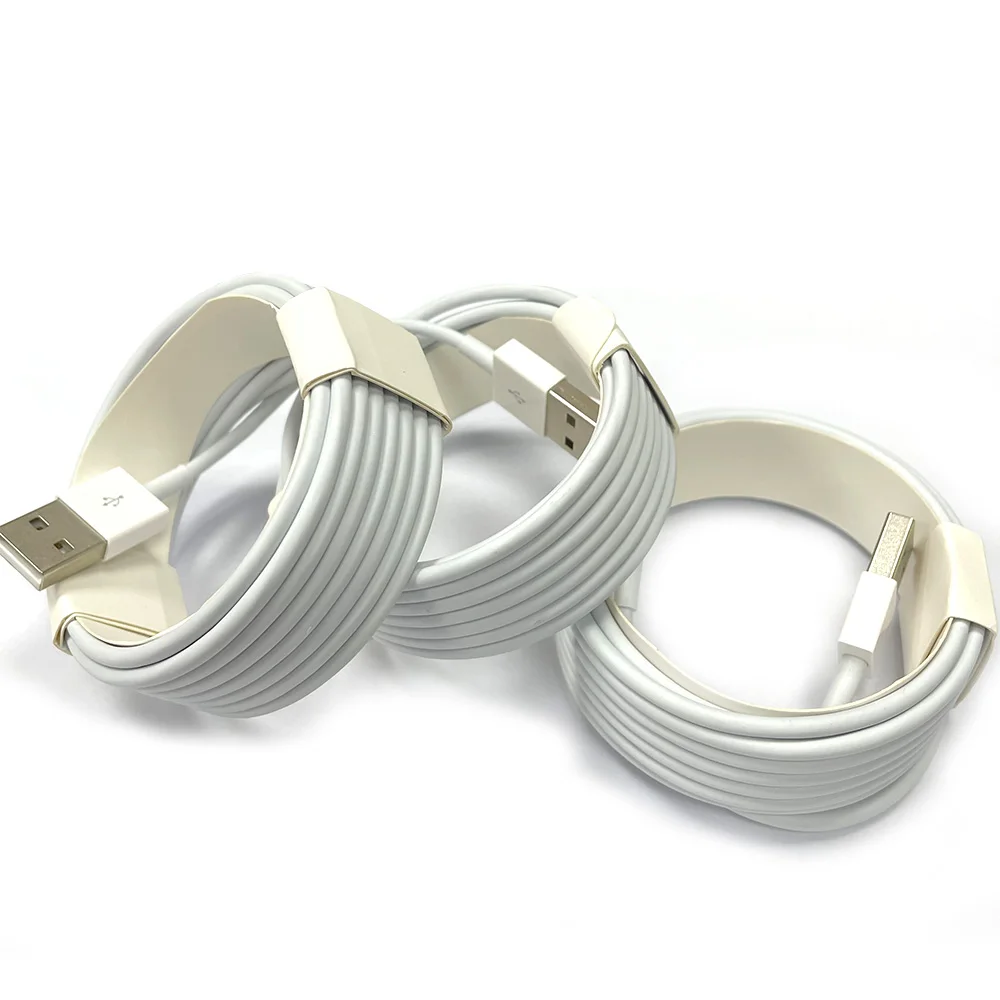 

3M USB Charging Data USB Cable for Lightning Cable 7 8 Plus X XS 6 Max For iPhone charger Cable, White
