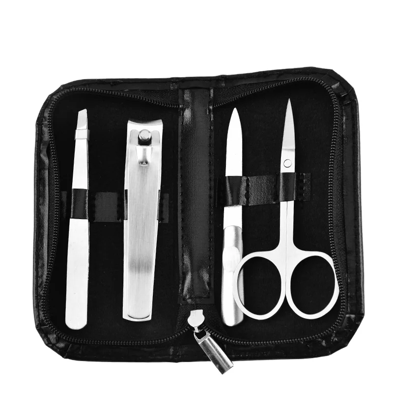 

Logotipo Personalizado Set De Manicure Suit Custom Manicure Set 4pcs Nail Clipper Pedicure Set With Portable Case