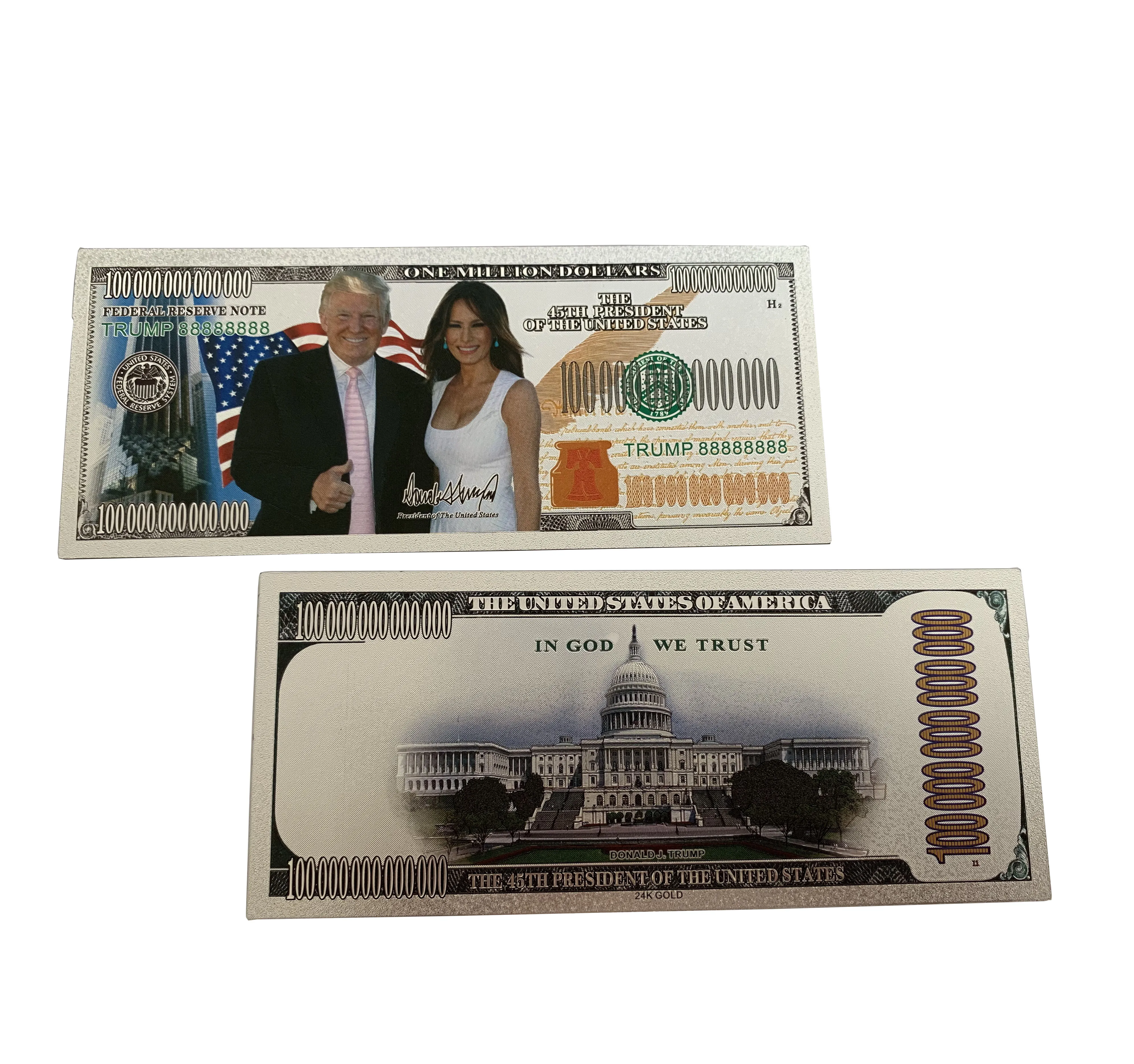 

2020 New currency collection USA Melania Trump banknote trump silver foil dollar bills