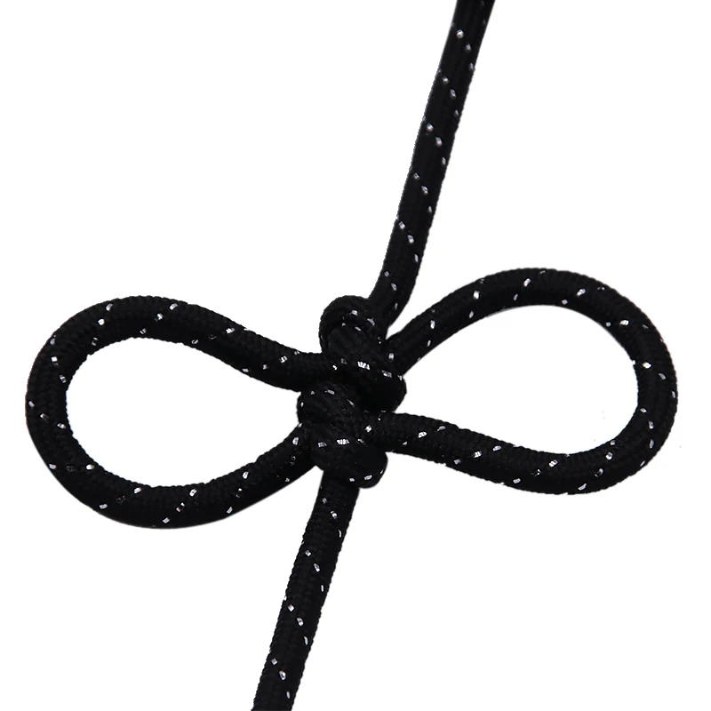 

Coolstring New Arrivals High Quality Black And Silver Round Shoelaces Support Custom Length For Adults's Boot Shoes, Customized