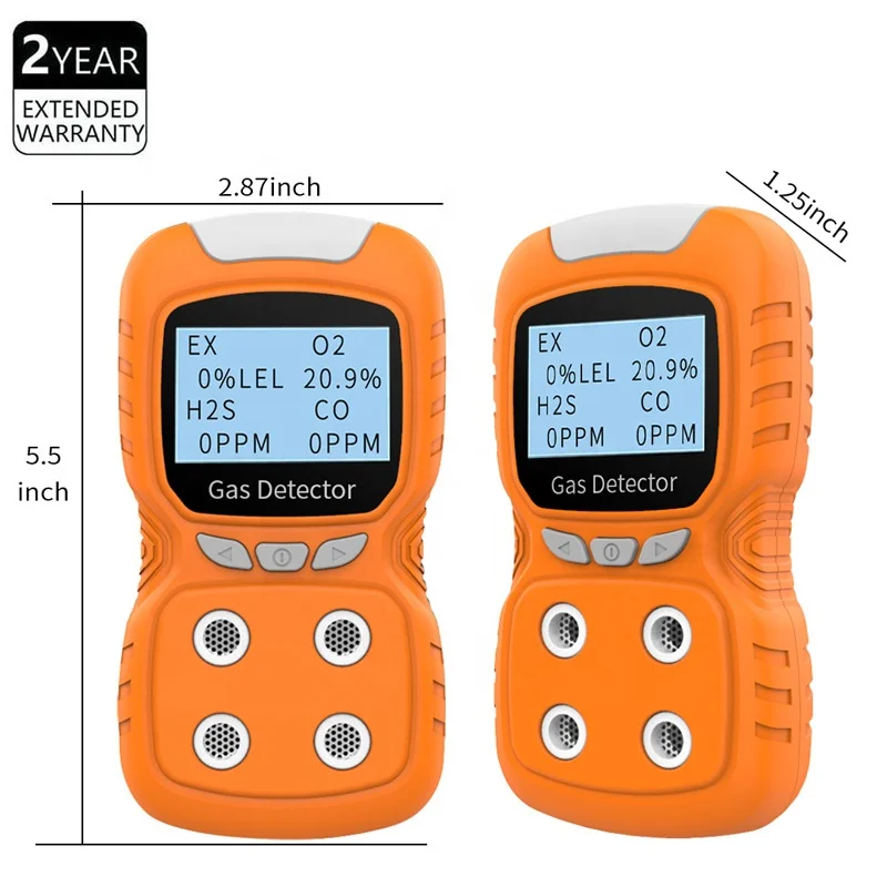 
Portable multi gas detector 4 gas analyzer monitor with micro clip (H2S O2 CO LEL(Ex)) 4 Compound gas detector 