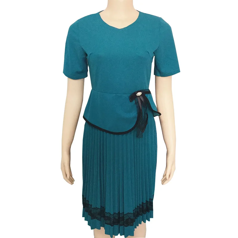 

Short Sleeve Casual Onepice Midi Elegant Women'S Clothing African Dresses Summer