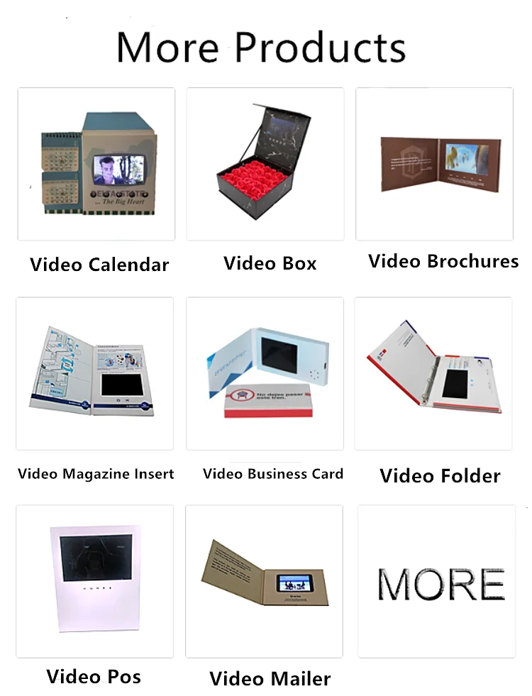A5 Softcover video folder buttons control lcd screen video player greeting card