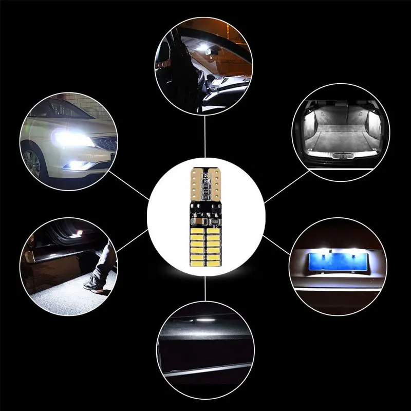 Ce Rohs High Brightness Car Led T10 Canbus W5w 4014 24smd Led Auto T10 Led  Bulbs For Reverse Lights Parking Lights Interior - Buy T10 Led,Led T10,T10  Led Bulbs Product on Alibaba.com