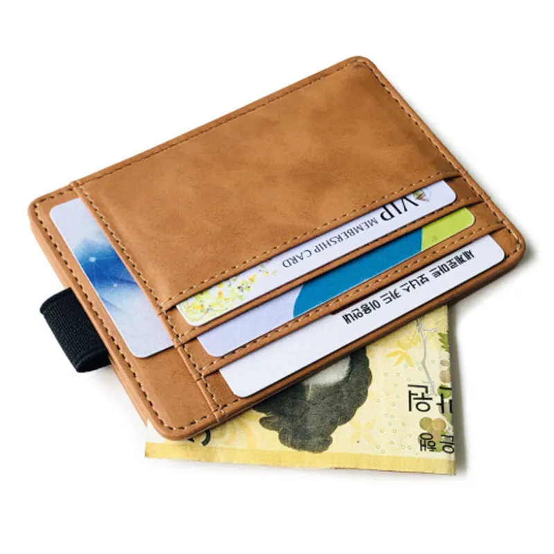 

Hot sale Elastic card bag creative wallet men's driving license card holder PU wallet discount, 4color