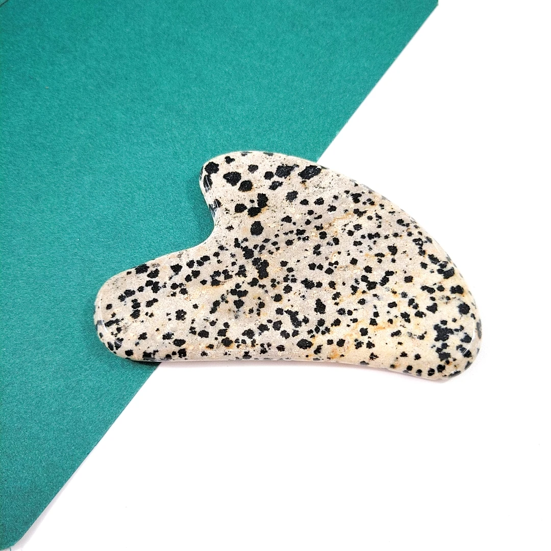 

Natural Dalmation jasper Gua Sha Board Guasha Scraping Massage Tool SPA Salon Acupuncture Skin Facial Care Treatment Therapy