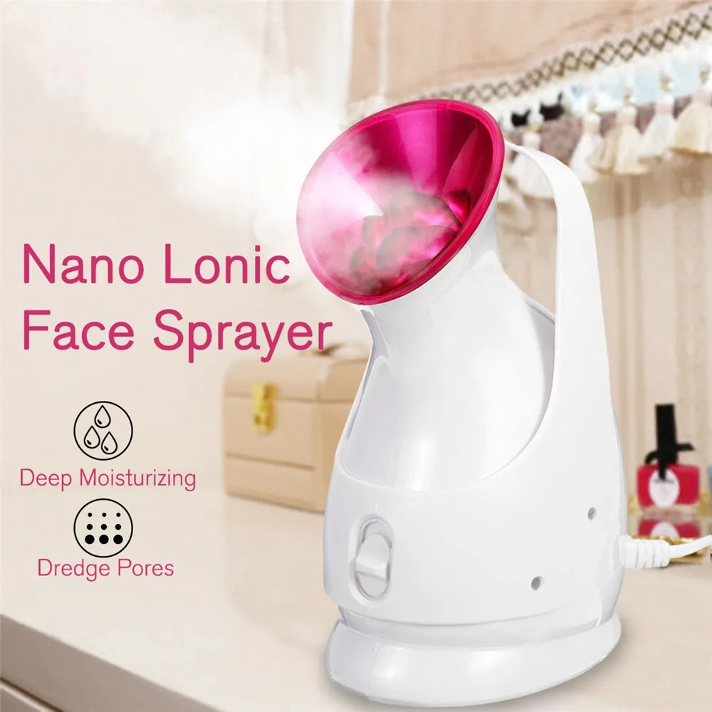 

Ready Stock Portable handle Face Steamer nano electric facial steamer multifunctional hot mist Spray Skin Facial steamer, White