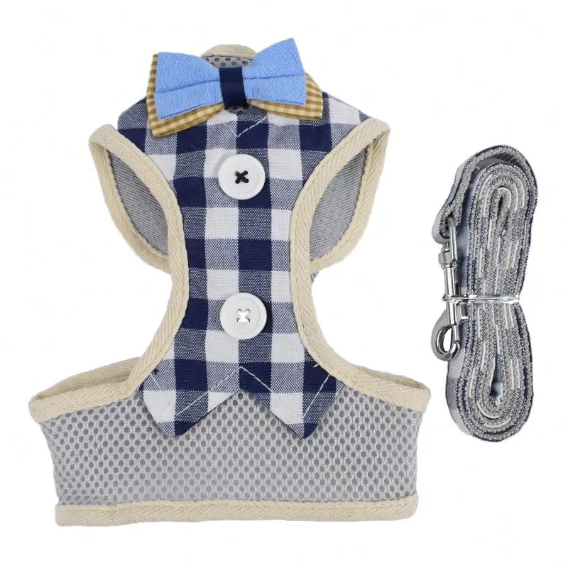 

Popular Pet Clothes Pet Chest Strap Mesh Breathable Adjustable Walking Dog Harness And Leash Set, Customized color