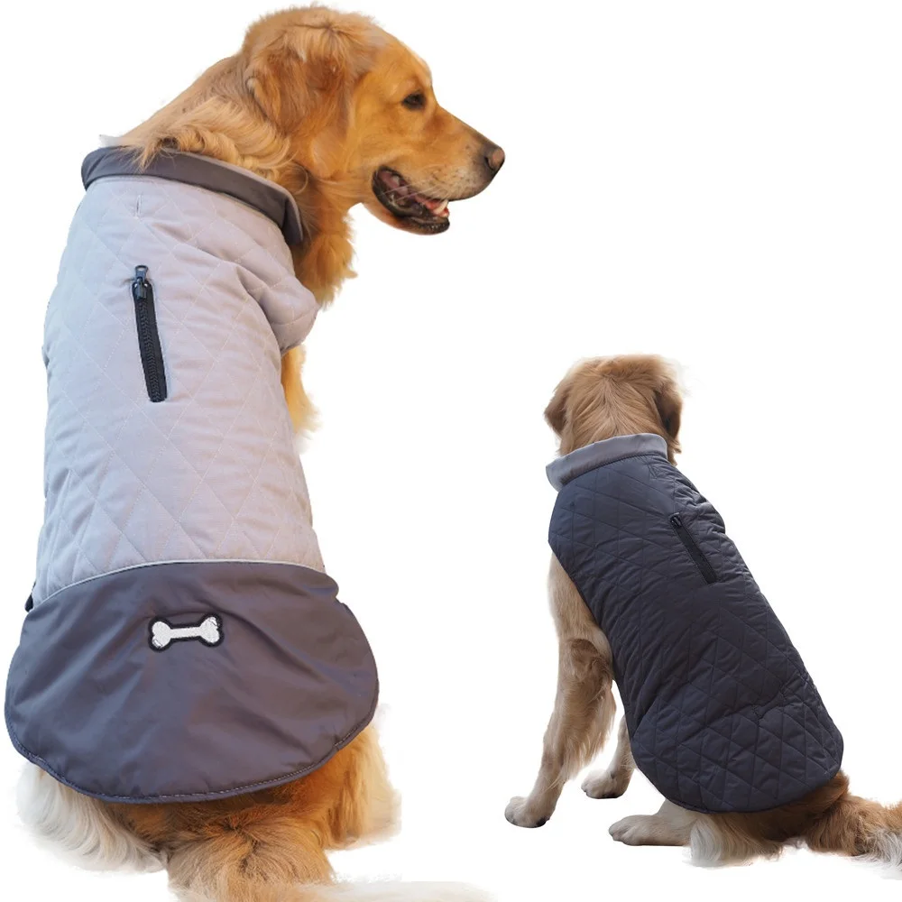 

Plain Both Side Warm Windproof Fleece Cotton Big Pet Puppy Dog French Bulldog Cloth Clothes Coat