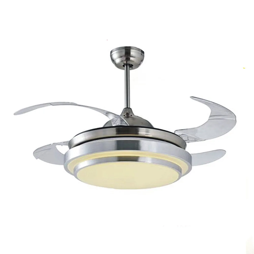 Classic Villas Dining 42cm 60w Double Layer Aluminum 4 Abs Hidden Blades Ceiling Fan Chandelier Combo Lighting Buy Kitchen Landscape Smart Home Decorative Italian Modern Chandelier Fancy Ceiling Fan Lights