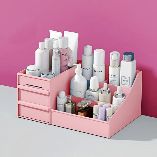 

Multi-compartment design Jewelry Makeup Cosmetic Storage Organizer Drawer Makeup Storage Box as gift, Green, white, blue, purple, pink