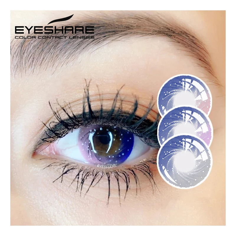 

EYESHARE 1 Pair (2pcs) GALAXY Series Natural Crystal Color Lenses for Eyes Cosmetic Contact Lenses Eye Color, 6color