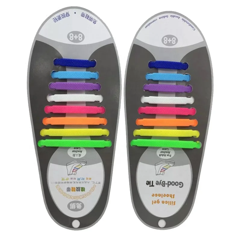 

Fashion Hot-selling No tie shoelaces silicone shoe laces, 13 colors or custom colors