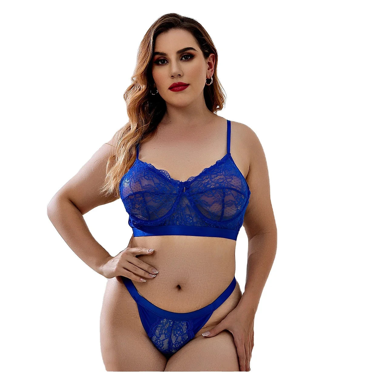 

2022 Plus Size Mature Plump Women's Sexy Lingeries Super Plus Size Lace Erotic Babydoll Lingeries Set, Picture shows