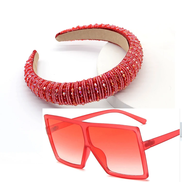 

Wholesale Hot Accessories Set Ladies Headband Glasses Set Women Sunglasses Trendy 2021