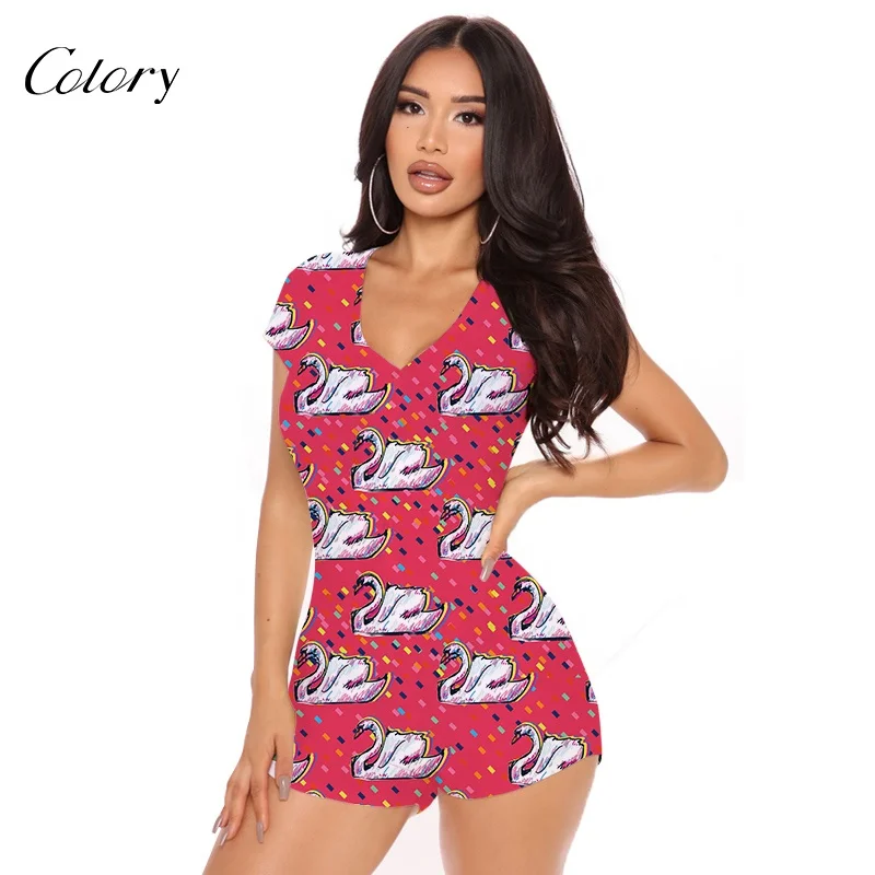 

Colory Plus Size Women's Sleepwear Summer Onesie For Women Pajamas, Customized color