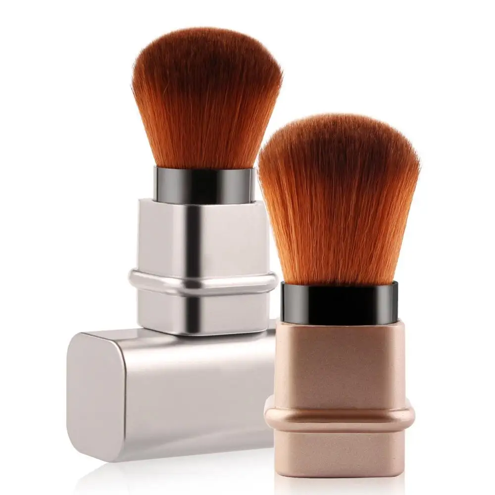 

S86 Professional Cosmetics Tool Women Short Handle Corrugated nylon wool Retractable blush brush, As photos
