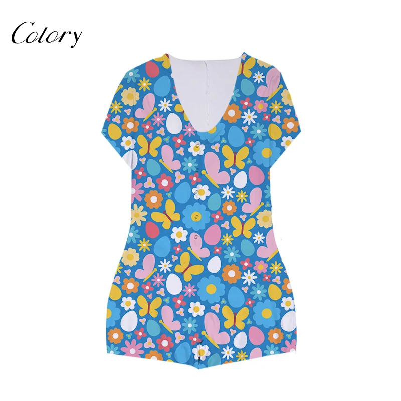 

Colory Shirt And Cute Cartoon Sleepwear Set Short Women, Picture shows