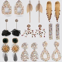 

Kaimei 2020 Fashion Crystal ZA Dangle Earrings Jewelry Boho Women Girl Wedding Gifts Party Statement Pearl Earrings Accessories