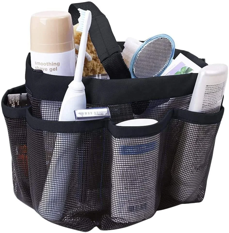 

Mesh Shower Basket Girls Boys Shower Tote Bag Portable Hanging Toiletry Bag Tote Bag with 8 Pockets Quick Dry Bathroom Organizer