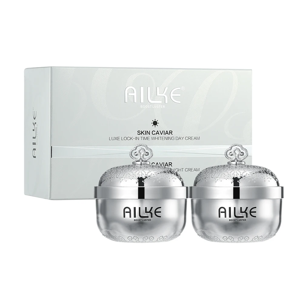 

AILKE 2IN1 Soothing Brightening Moisturizing Roe Essence Whitening Cream Contains Day And Night Cream, Day:white,night:yellow