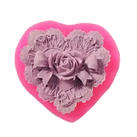 

Heart shape rose flower silicone soap molds candy chocolate fondant cake topper molds resin DIY making