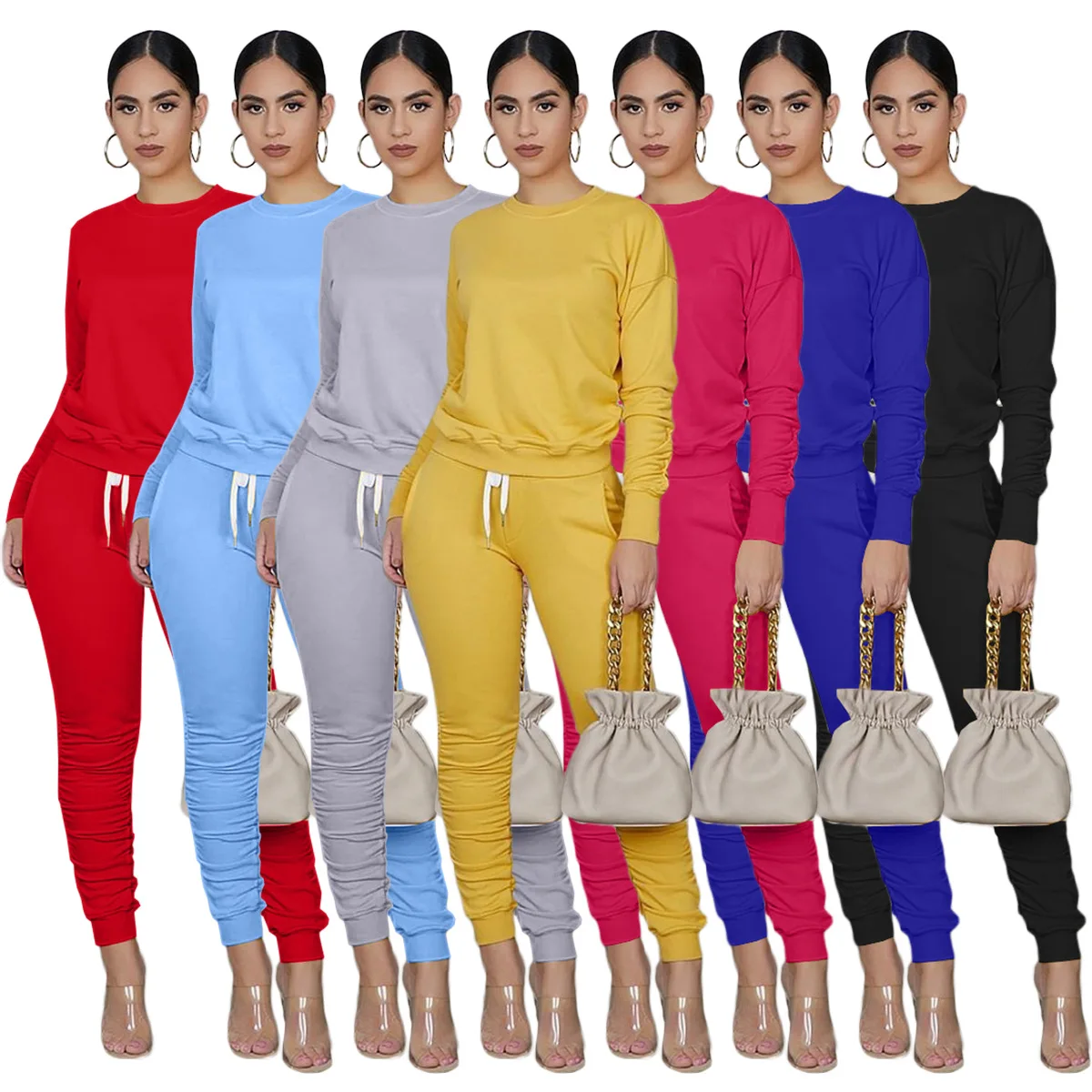 

Amazon 2020 High Quality fashion women's two-piece sports suit