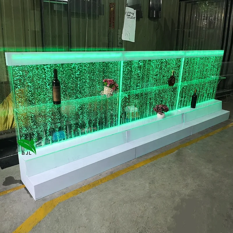 

aquarium water bubble wall panel water features with shelves for night club,wedding,restaurant