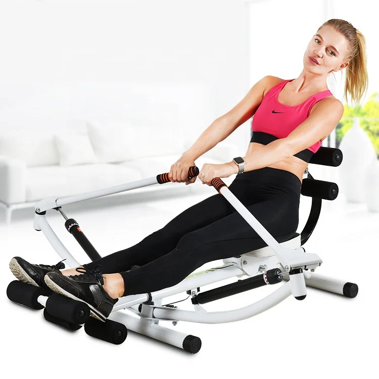 

Household multi-function hydraulic double oar rowing machine, White