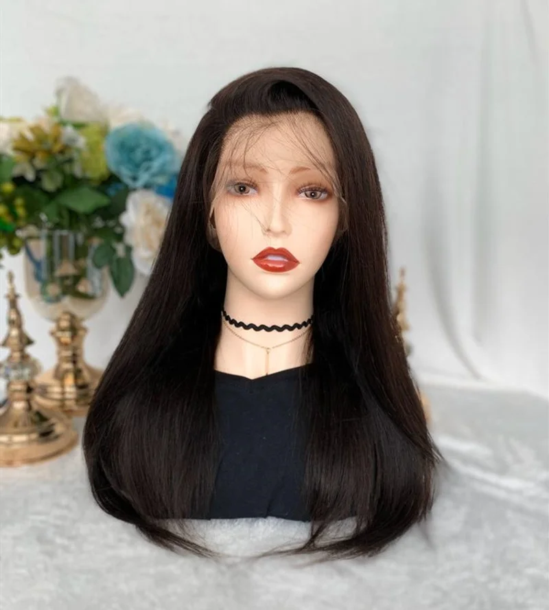 

hot selling indian human hair straight 22inch 13*4 hd lace front wig for beautiful women