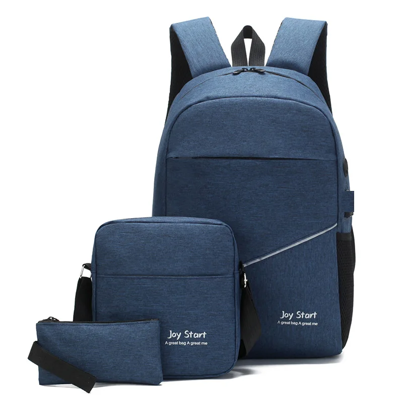 

New waterproof nylon usb laptop bagpack boys mens college back pack girls student backpack 3 in 1 school bag set for teenagers