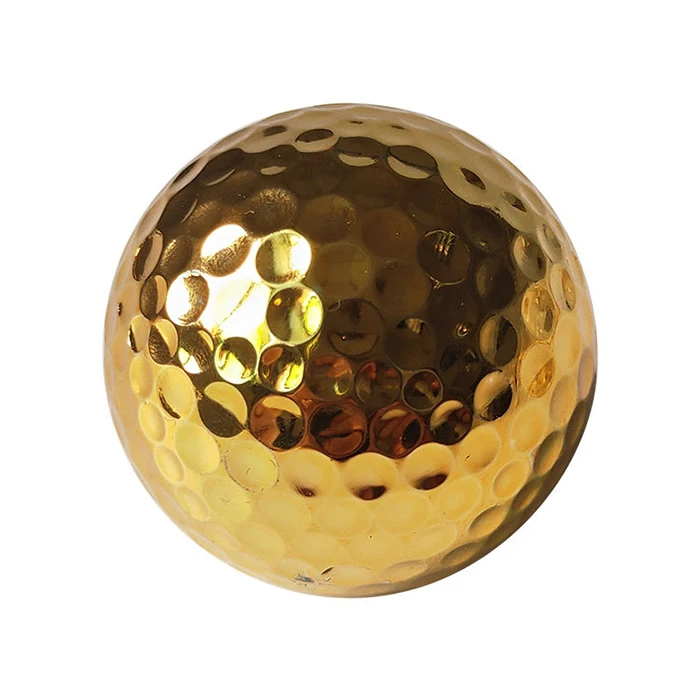 

In stock electroplated gold golf ball gift led golf ball free sample custom logo golf ball, White