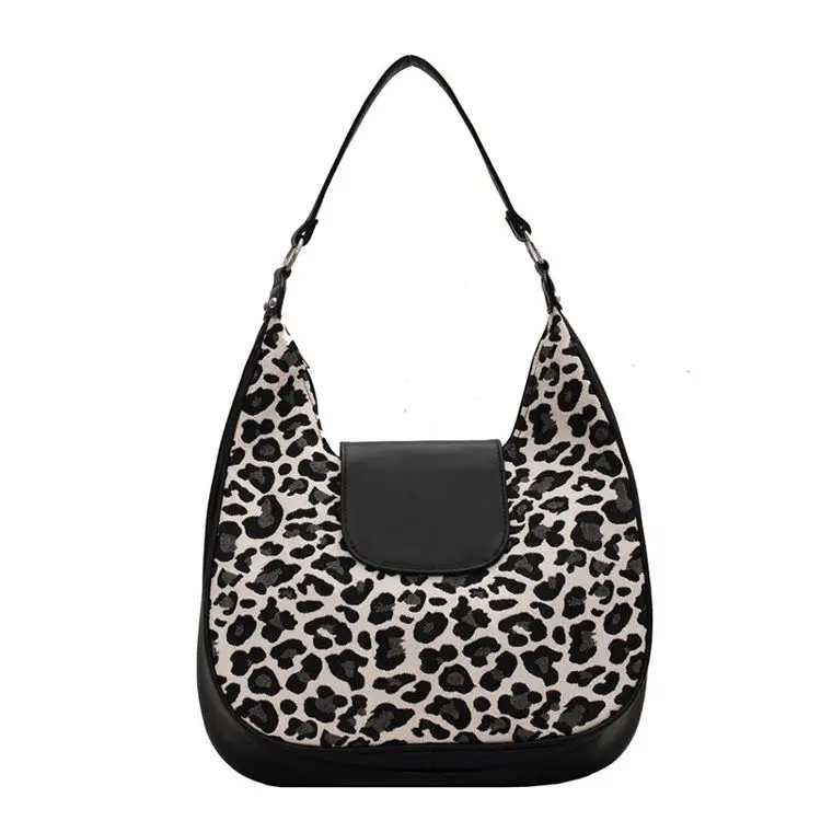 

China Wholesale Handbags Fashion Canvas Underarm Bag Bolso De Mano Para Mujer Large Capacity Leopard Print Women'S Tote Bag