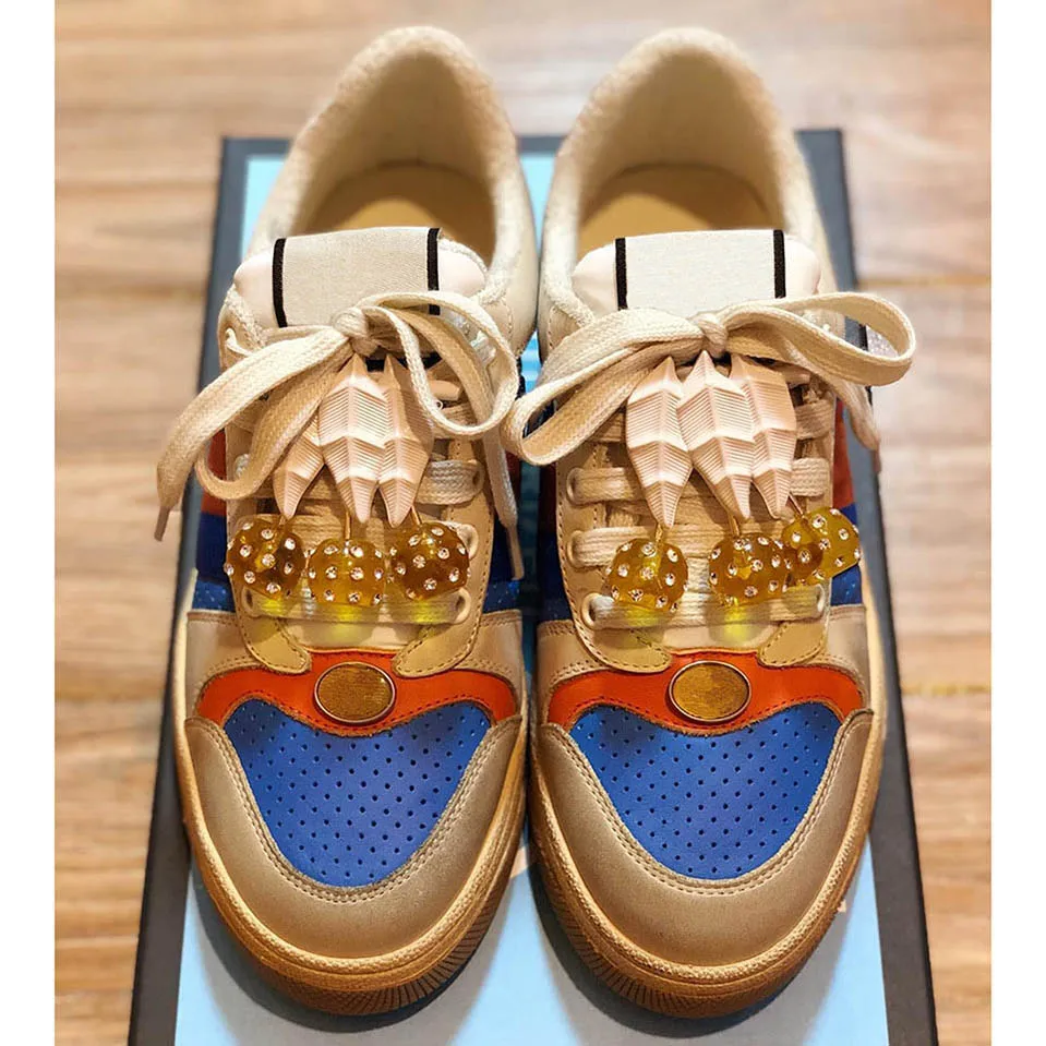 

Cherry pendant Italian style Famous fashion brand woman shoes luxury Designer sneakers size  model RZ12
