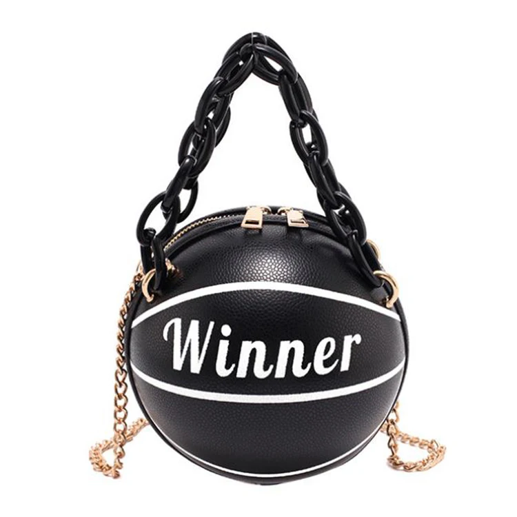 

small round winner women chain basketball shape purses handbags, Four